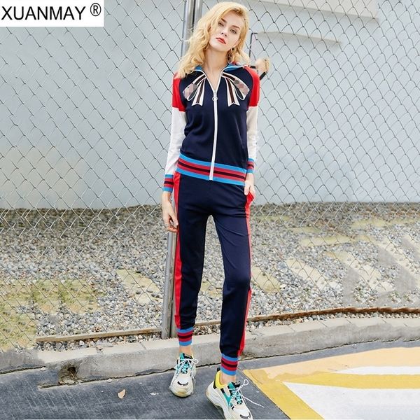

autumn zipper cardigan sweater and trousers up and down twopiece fashion sweet maiden longsleeved cardigan pants suit coat y200110, White
