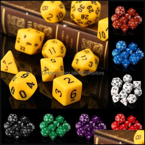 

10pcs set polyhedral dungeons dragons daggerdale dice for dnd mtg rpg poly board games gathering toy with bag drop delivery 2021 outdoor a