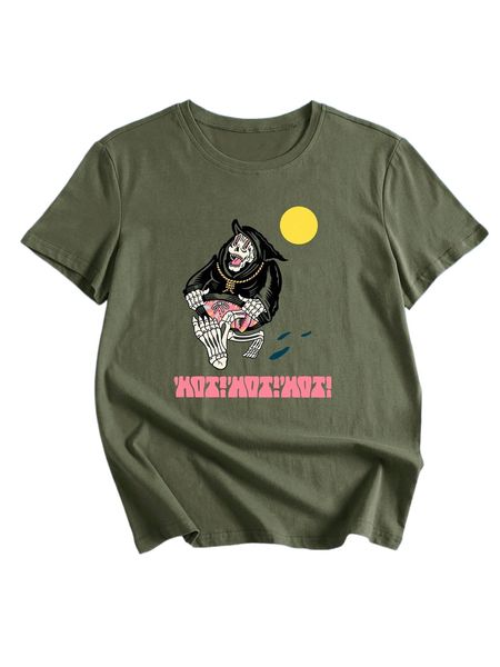 

romwe x cam miller letter skull graphic tee i7bb#, White