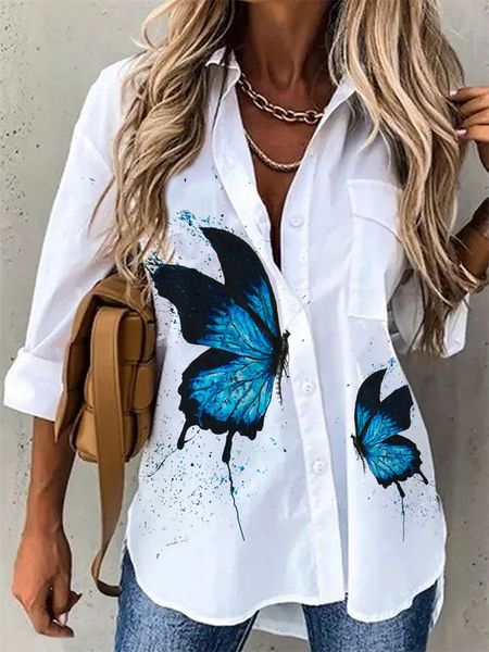 

2022 white fashion long-sleeved woman shirt casual plus size shirts woman elegant blouse womans