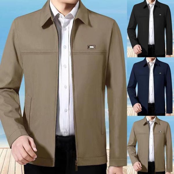 

men's jackets men's jackets men coat zipper trendy anti-wrinkle leisure spring jacket, Black;brown
