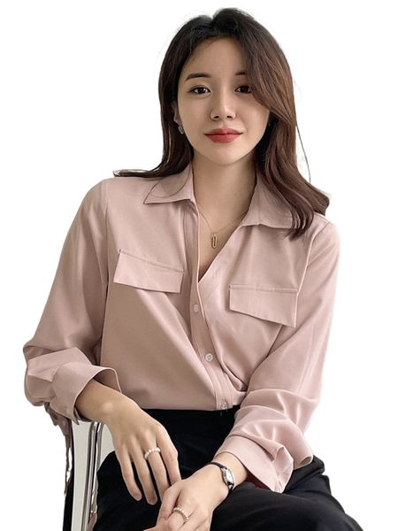 

dazy fake pocket button front blouse f6ii#, White