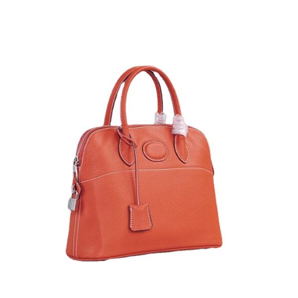 

evening bags women's bag 2022 european and american trend litchi grained bovine leather hand-held shell handbags luxury designer