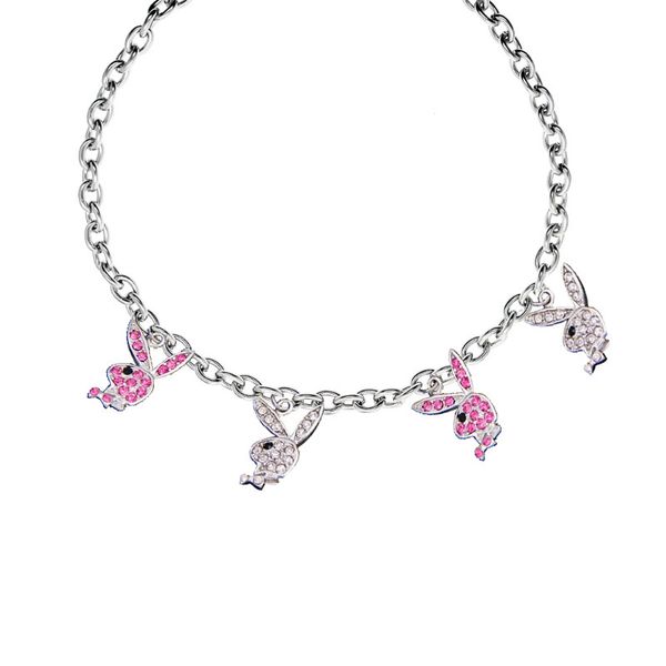 

chokers fashion cute bunny pendant necklaces charm party aesthetic 2022 goth women egirl jewelry easter gift, Golden;silver