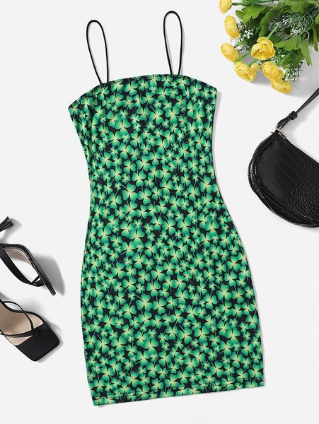 

plants bodycon dress w9lk#, Black;gray