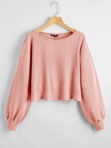 

ribbed long sleeve semi-cropped tee g6gp#, White