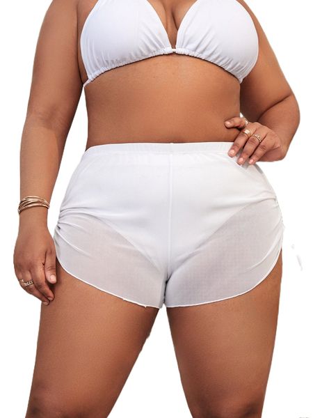 

plus drawstring beach shorts c0di#, Black