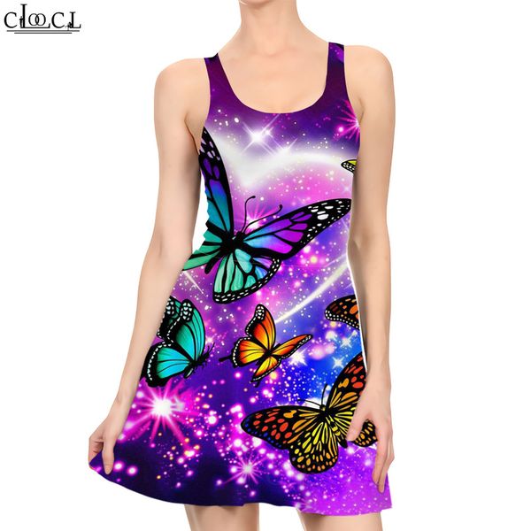 

fashion casual beautiful butterfly dress 3d print summer womens dress sleeveless pleated beach dresses drop 220616, Black;gray