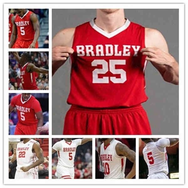 

xflspcustom college bradley braves basketball jersey darrell brown nate kennell ari boya danya kingsby elijah childs ville tahvanainen sewn, Black