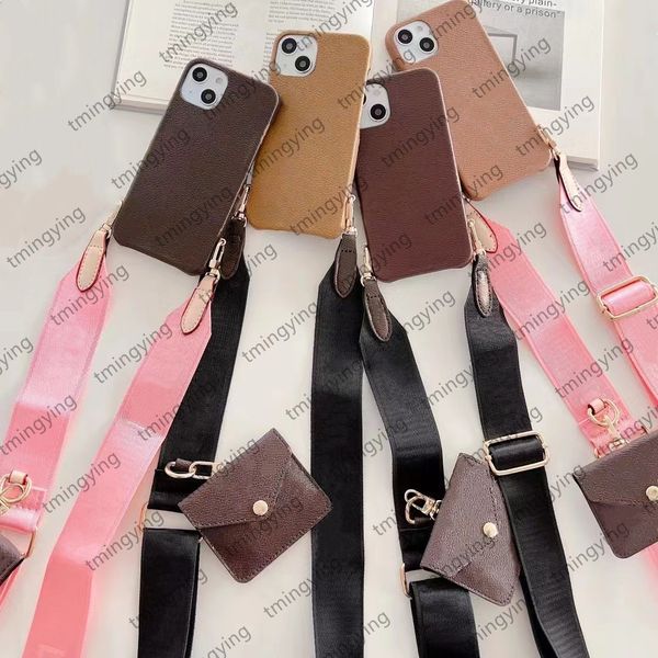 

fashion designers phone cases for iphone 14 pro max 13 12 11 plus cover leather shell iphone14 14plus iphone14promax shoulder bags case lany