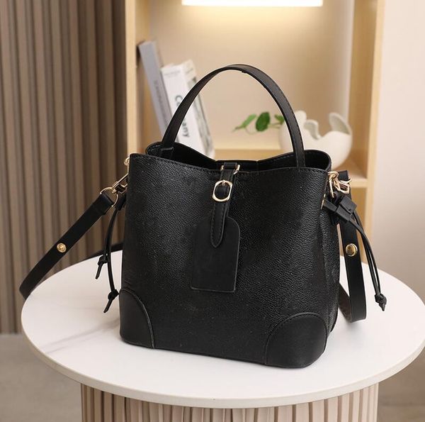 

designer luxury diagonal soft leather bucket bag women's fashion complete with one shoulder bag fashion handbag