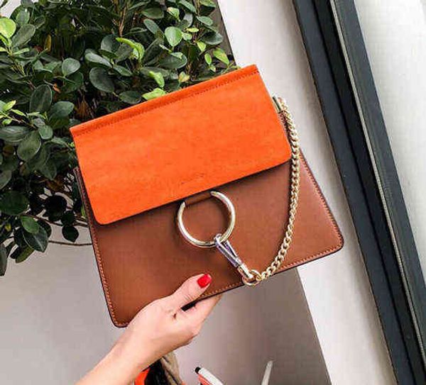 

7a+new classic ladys suede chain handbag circle ring shoulder bags women flap chain bag crossbody bag lady handbags messenger purse