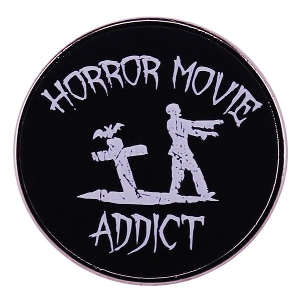 

horror movie button badge horror gothic brooch halloween decoration, Blue