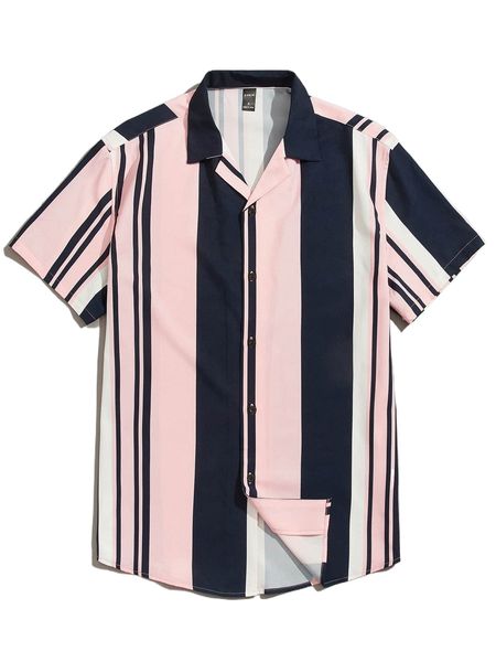 

men striped button up shirt 442h#, White;black