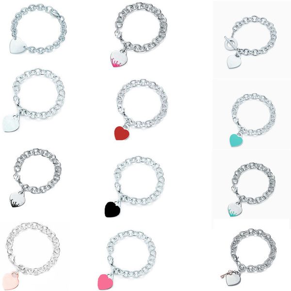 

t jewelry luxury love peach heart bracelet sterling silver 925 new fashion designer diy accessories casual temperament girl classic charm la, Golden;silver