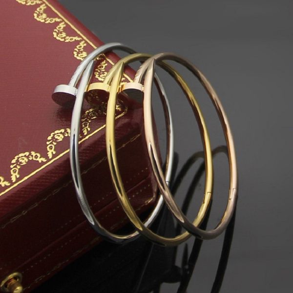 

stainless steel nail bangle designer womens love bracelets bangles fashion gold titanium bracelets jewelry1871639, Black