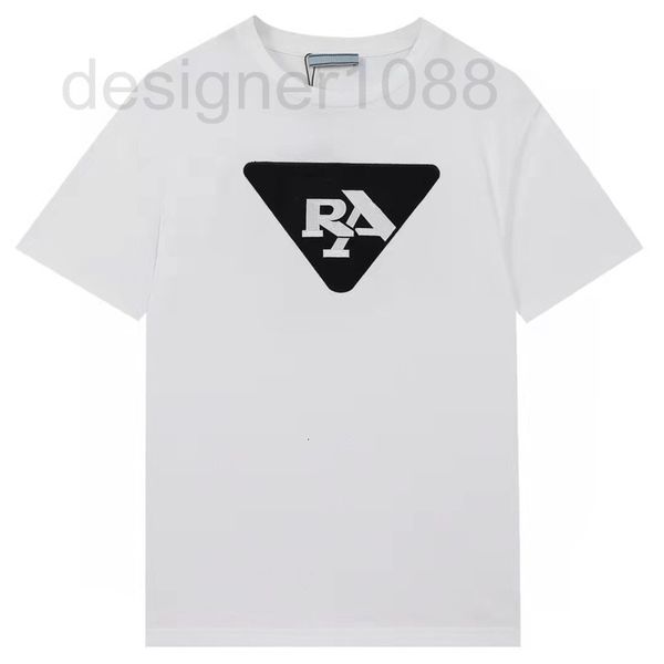 

men's t-shirts designer correct version verified 2022 summer new p family letter embroidery sticker short sleeve t-shirt versatile y6zb, White;black