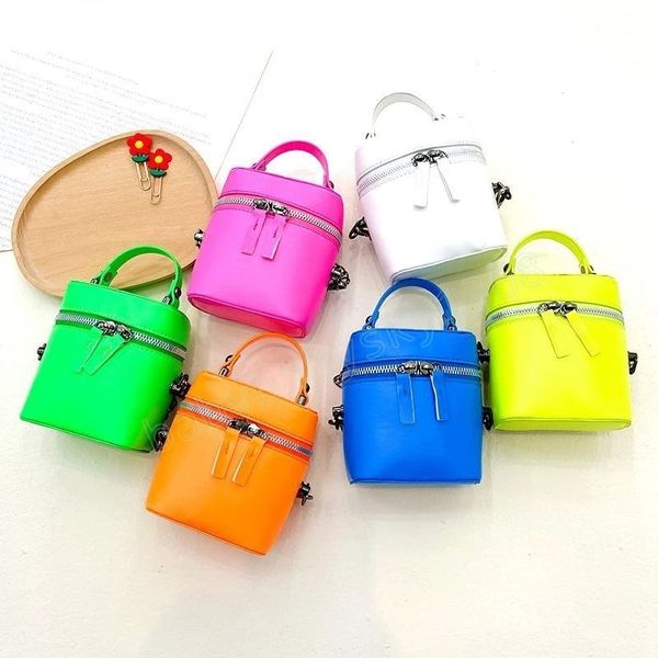

children's mini handbag 2022 candy color crossbody bags for girls small coin pouch box kids purses and handbags baby wallet, Black