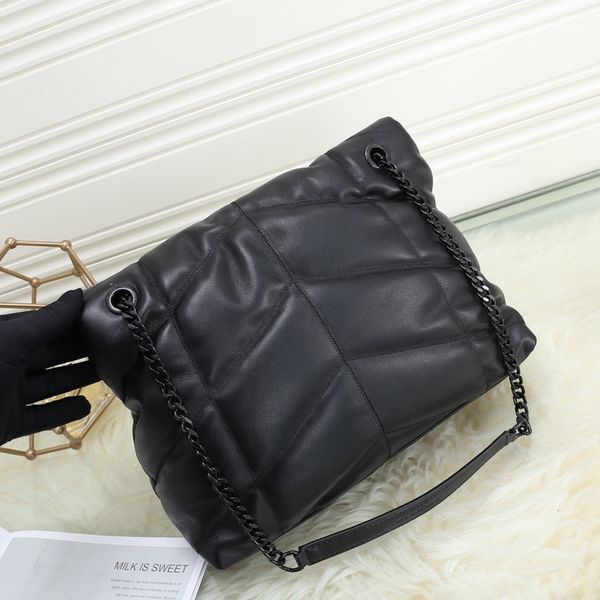 

luxury designer sheepskin shoulder bag cloud soft pleated women chain shoulder flap large capacity tote handbag