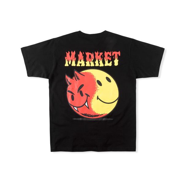 

2022 spring summer cactus devil smile face fire print tee skateboard mens t shirt women street casual tshirt, White;black