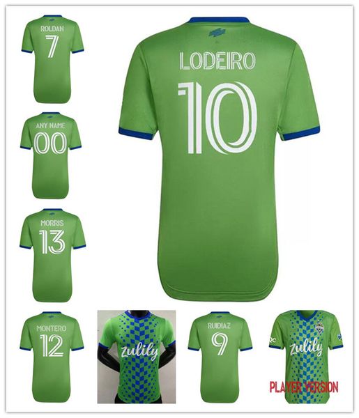

player version 2022 2023 seattle sounders fc soccer jerseys dempsey roldan ruidiaz lodeiro 22 23 football tight shirt, Black;yellow