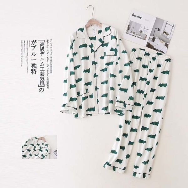 

selling mens pajamas set spring and autumn fresh style long sleevepants full cotton comfort homewear loose casual wear y200422, Black;brown