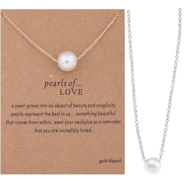 

love pearl romantic necklace collarbone short necklace, Silver