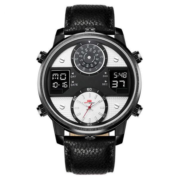 

watches multifunction quartz digital display date waterproof stainless steel watch montre de luxe multicolor, Slivery;brown