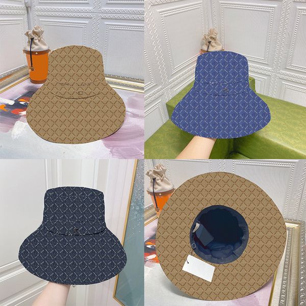 

designer fisherman hat big brim bucket hats men women outdoor caps all match decoration cap couple hip hop snapbacks accessories, Blue;gray