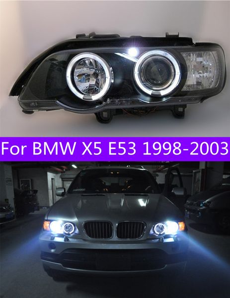 Acessório do carro luzes de nevoeiro para bmw x5 e53 cabeça lâmpada 1998-2003 faróis led sinal de volta alto feixe farol de circulação diurna