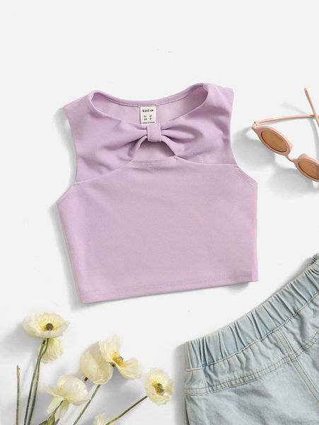 

toddler girls solid cut out tank she, Blue