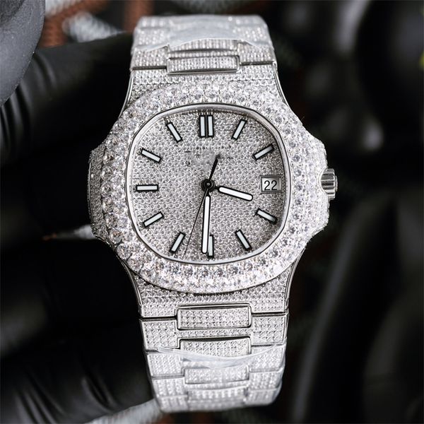 

r8 5711 montre de luxe diamond watch men watches 40mm original 324 automatic machine movement babysbreath wristwatches, Slivery;brown