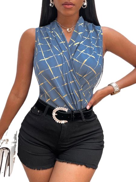 

plaid wrap sleeve blouse y74p#, White