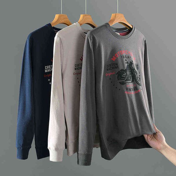 

designer men's sweatshirt t-shirt men's amekaji sweater men's spring and round neck loose printing trendy autumn clothes, Black