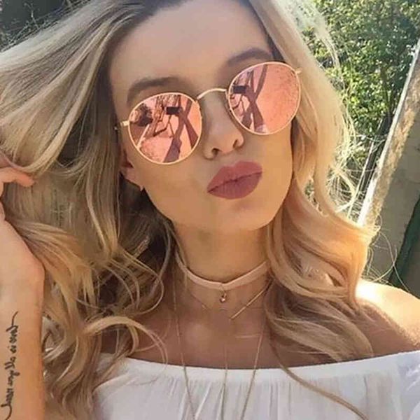 

2022 classic small round sunglass women/men brand digner alloy glass frame mirror vintage sun glass 4337, White;black