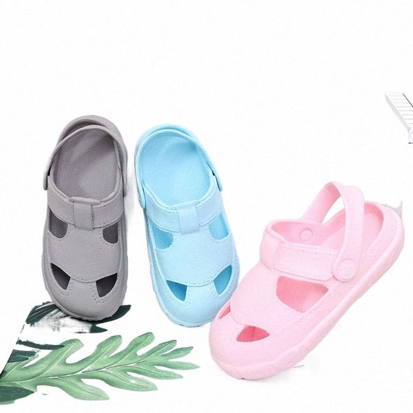 Мода мальчик девушка пляжные тапочки детские сандалии CRO летний мультфильм детская обувь EVA сопротивление дышащей противоскользящей Baby T200513 R6AH #