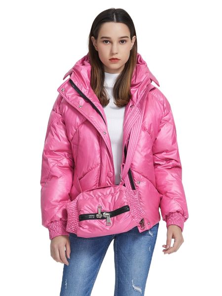 

miegofce drop shoulder slant pocket zipper puffer coat l2hi#, Black