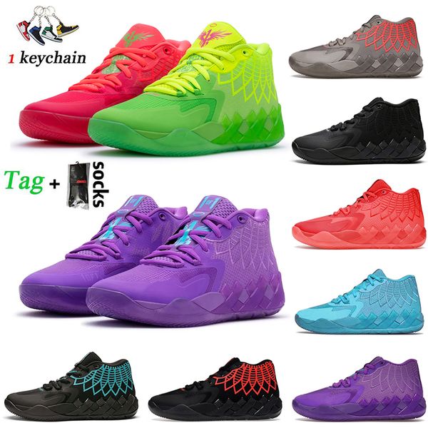 

lamelo ball mb.01 mens basketbakll shoes 2022 fashion rick and morty queen city galaxy i iridescent dreams unc not from here black rock ridg