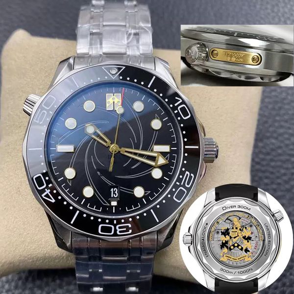

ceramic bezel 50th limited mens luxurys watch world time men automatic watches mechanical movement mens skyfall sea blue wristwatches montre, Slivery;brown