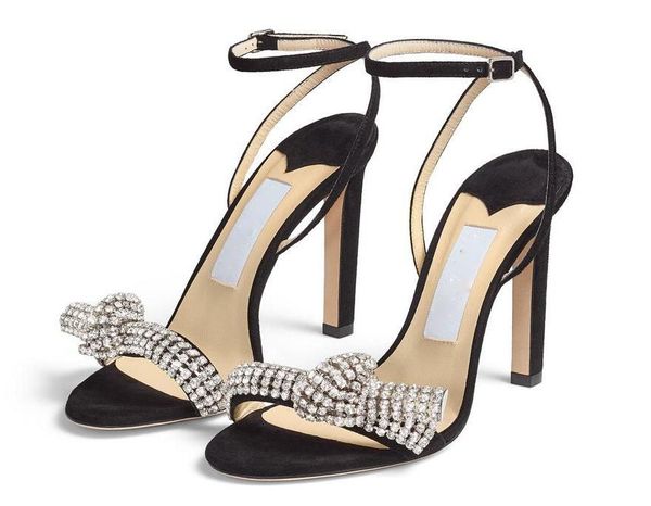 

elegant bing dress shoes sandals women's high heels pointed toe lady wedding crystal strass party luxury pumps stilett jimmys choos evc, Black