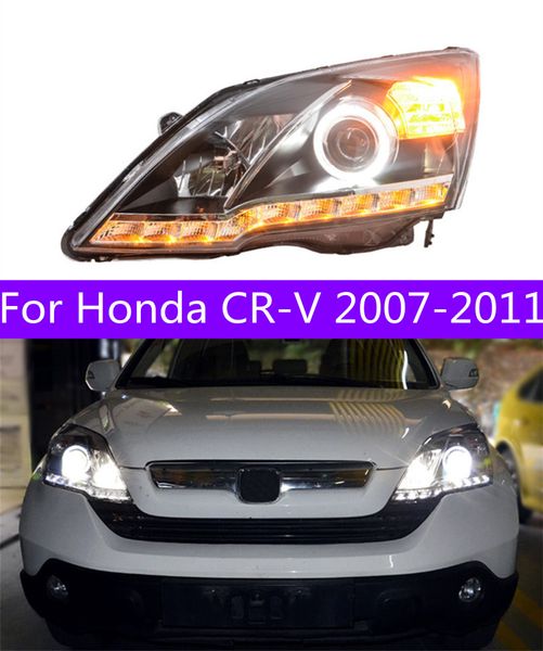 Luzes principais automáticas para faróis CR-V 2007-2011 honda carro lente dupla farol alto sinal de volta luz de circulação diurna