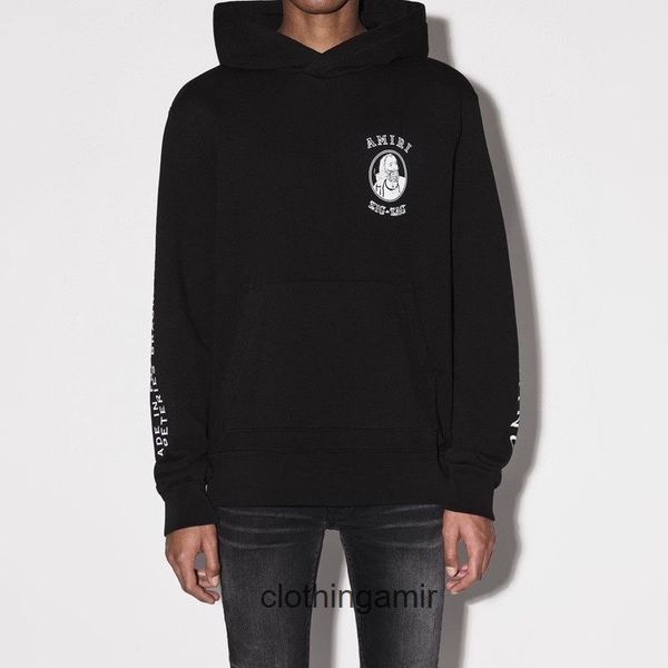 

sweaters amires hoodies amirs designer european american station portrait arm letter printing hoodie loose black trend long sleeved sweater