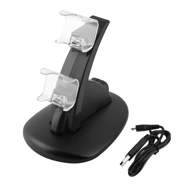 LED Dual USB Carregamento Carregador Dock Stand Berço Estação de Docking para Sony Playstation PS4 Jogo Controlador de Console de Jogo
