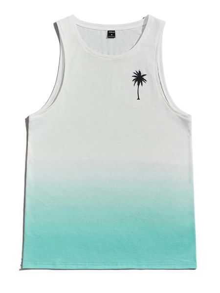 

men palm tree ombre tank 90gp#, White;black