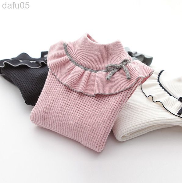 

2022 fashion spring girls sweaters turtlrneck girls sweater 2-12 year children clothing sweaters l220803, Blue