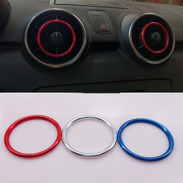 

car accessories parts 4pcs for audi a1 2010-2017 aluminium alloy air outlet sticker instrument panel air outlet decoration ring