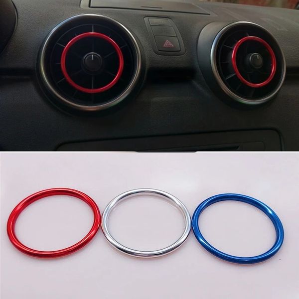 Araç Aksesuarları Parçalar 4pcs Audi A1 2010-2017 Alüminyum Alaşım Hava Çıkışı Çıkartma Göstergesi Panel Hava Çıkış Dekorasyon Yüzüğü