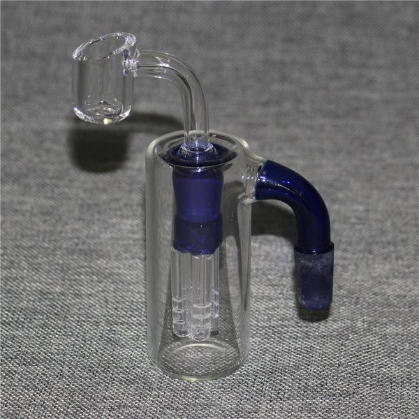 14-mm-Glas-Aschefänger-Wasserpfeifen mit 4-Arm-Baum-Perc-Rückgewinnungsbehälter, männlich und weiblich, für Glasbong-Dab-Rig-Quarz-Banger-Schieberschale