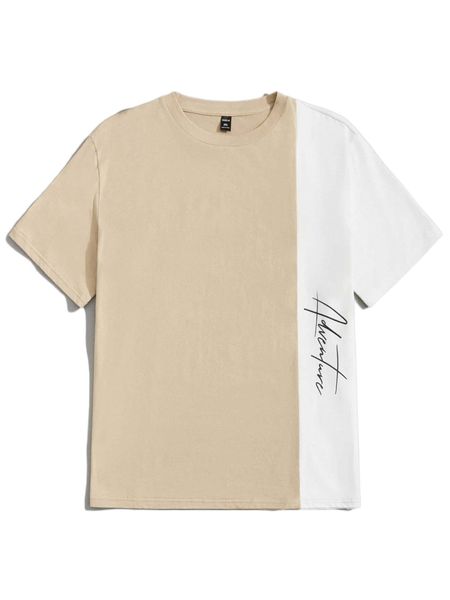 

extended sizes men letter graphic two tone tee a4ao#, White;black