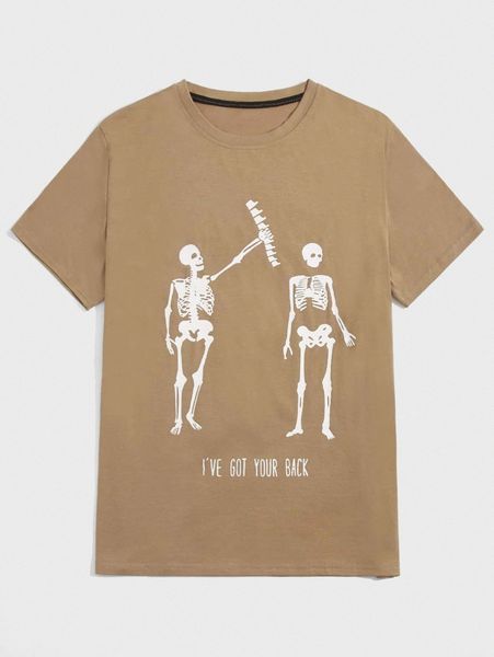 

romwe guys skull graphic tee v2do#, White;black